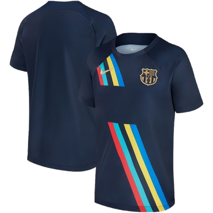 Barcelona Youth Navy 2022 Pre-Match Raglan Performance Top DN4018-452