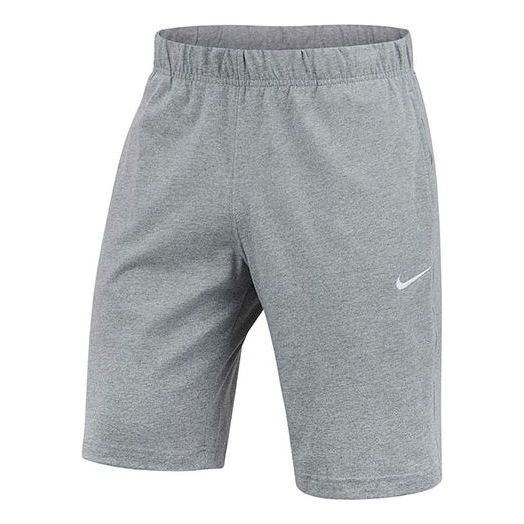 Nike Crusader Logo Embroidered Knit Sports Shorts Gray